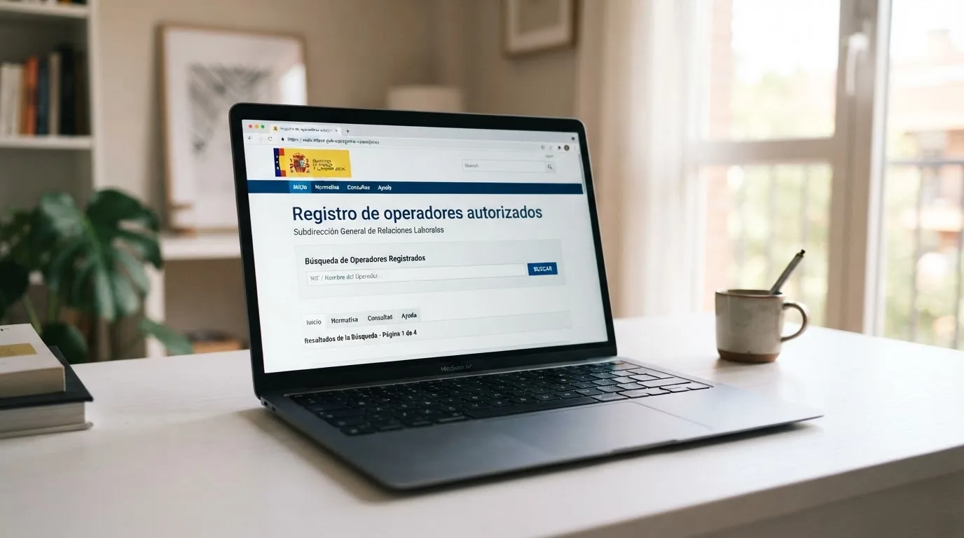 Captura del sitio web de la DGOJ con el listado de operadores autorizados y el dominio .es visible