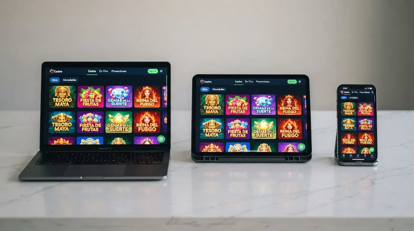 Pantalla de inicio de varios casinos online con dominio .es mostrando sus lobbies de tragaperras